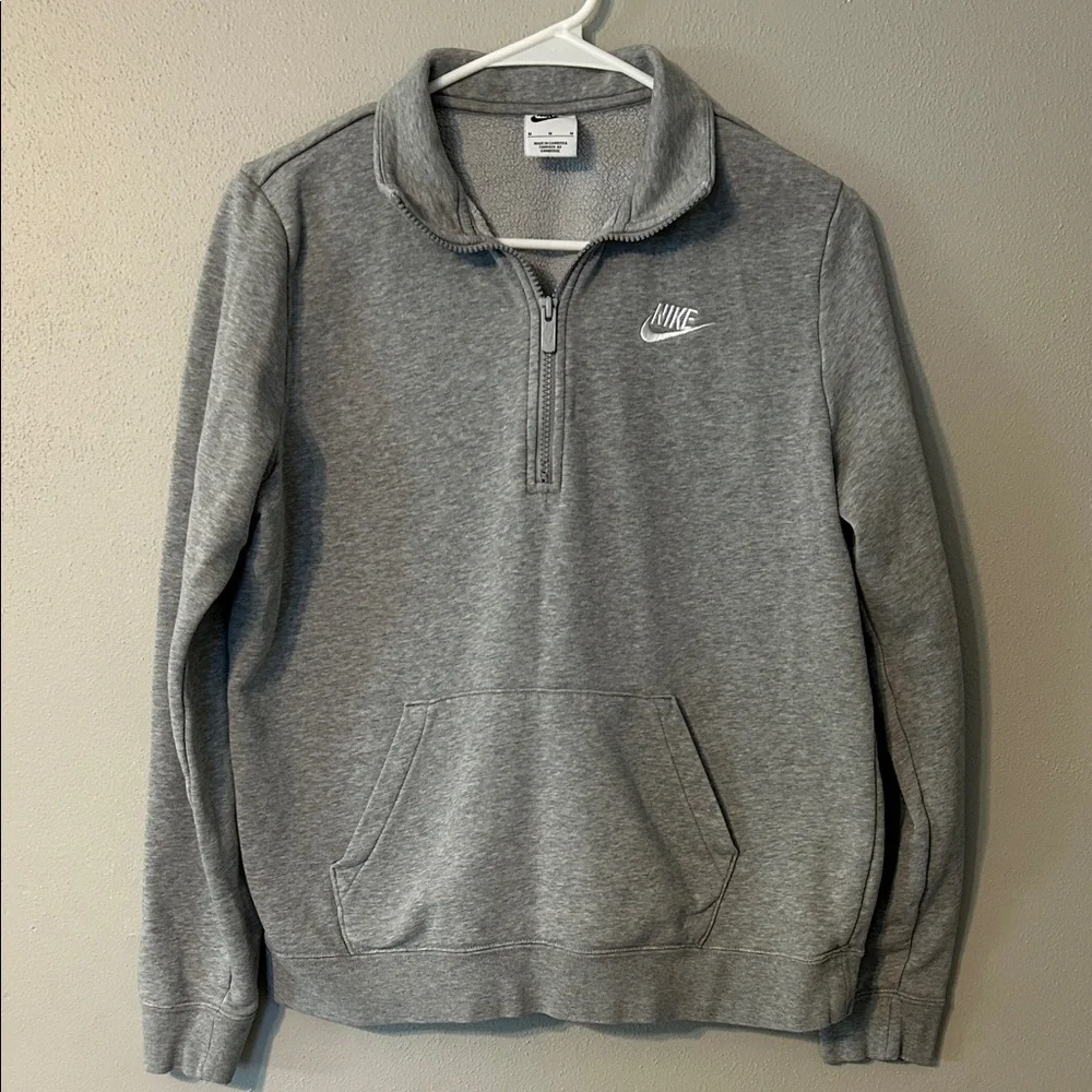 Nike Men's Zip-Up Sweater in Gray - Picture 1 of 3